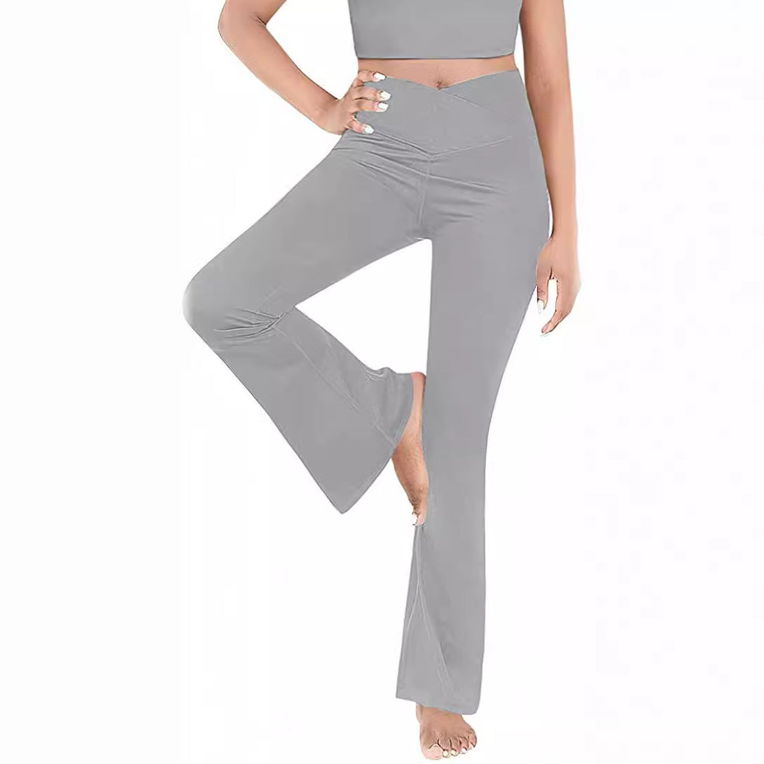Damen casual bootcut leggings med hög midja och andningsbart material Mirla-Eva Jonsson