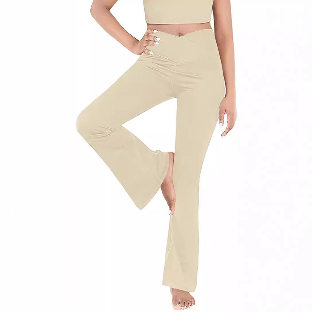 Damen casual bootcut leggings med hög midja och andningsbart material Mirla-Eva Jonsson