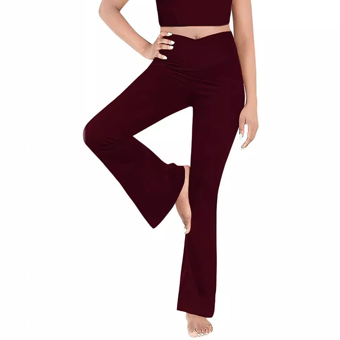 Damen casual bootcut leggings med hög midja och andningsbart material Mirla-Eva Jonsson