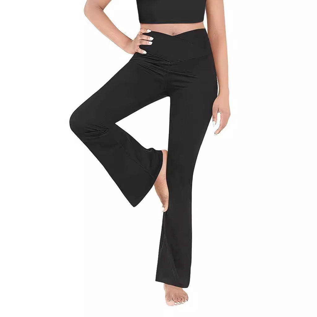 Damen casual bootcut leggings med hög midja och andningsbart material Mirla-Eva Jonsson