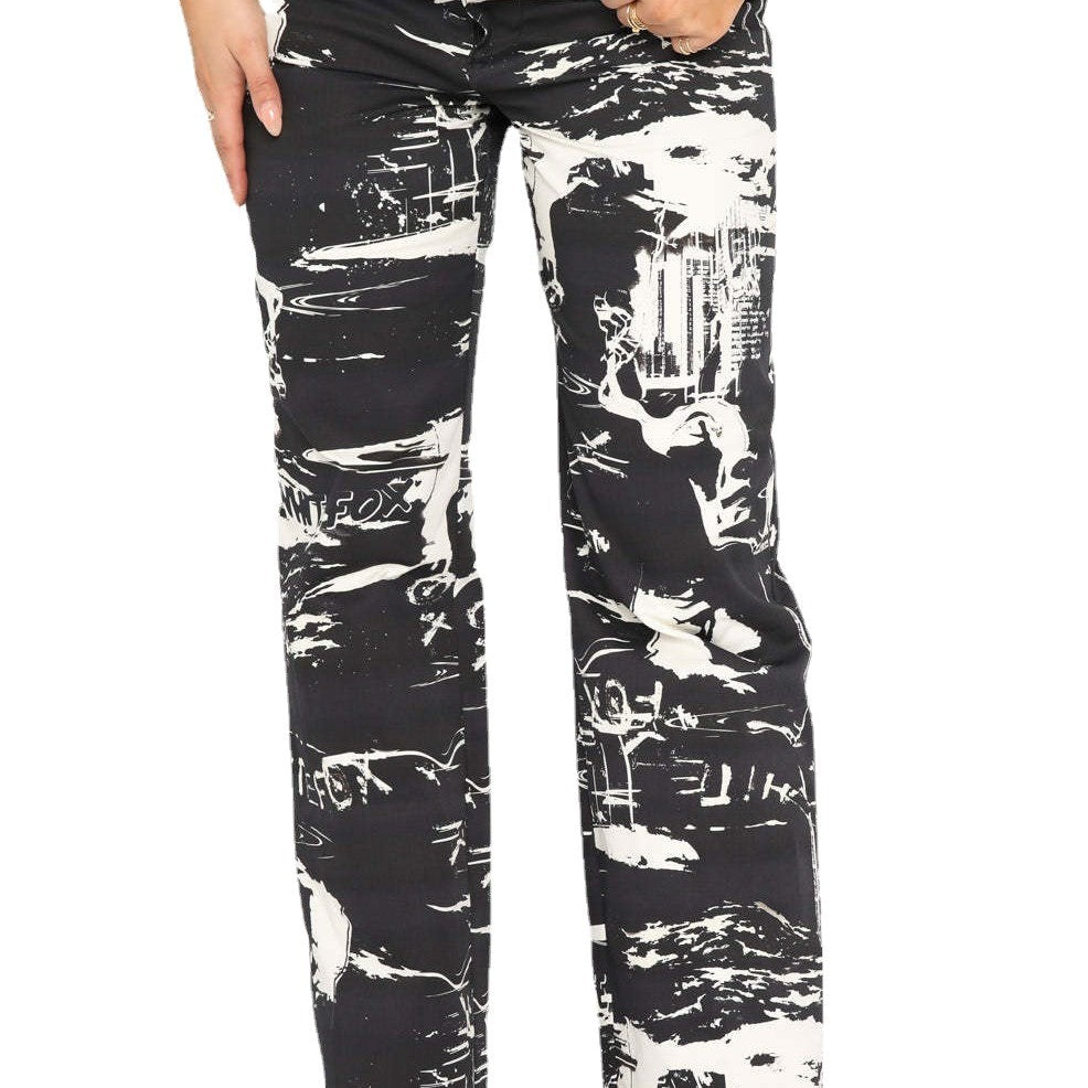 Damen casual cargo pants with fresh botanical print Mirla-Eva Jonsson