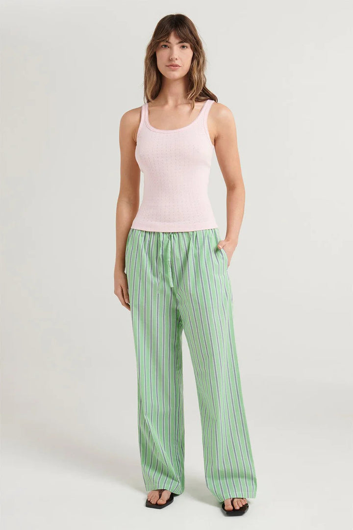 Damen casual comfortable sleep pants made of lightweight cotton fabric with elegant stripes Mirla-Eva Jonsson