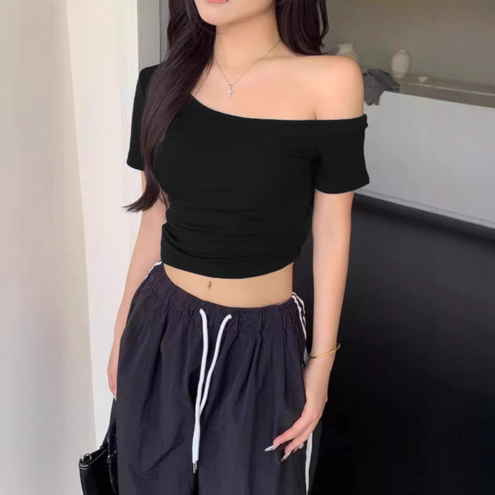 Damen casual crop top in off-shoulder style Mirla-Eva Jonsson