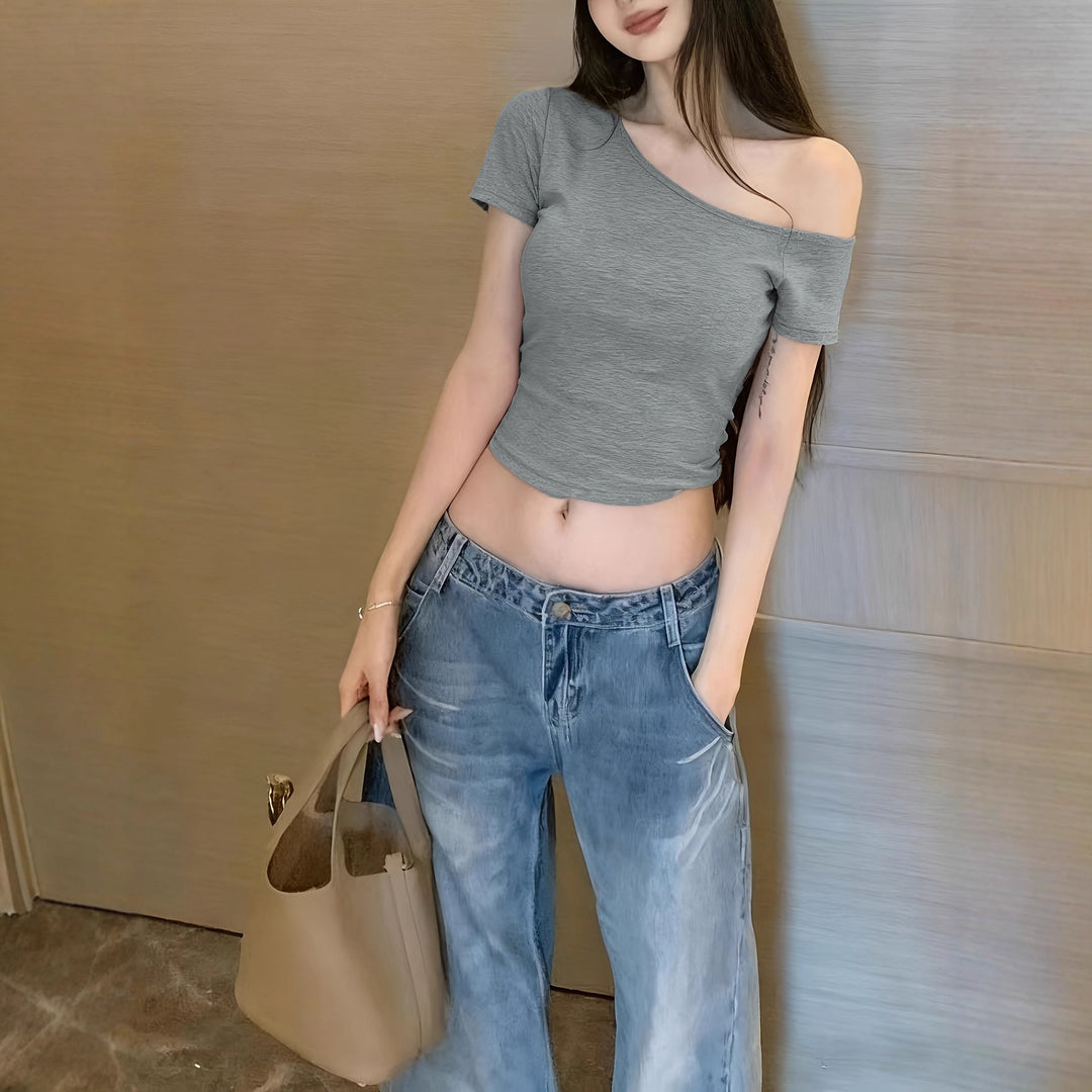 Damen casual crop top in off-shoulder style Mirla-Eva Jonsson