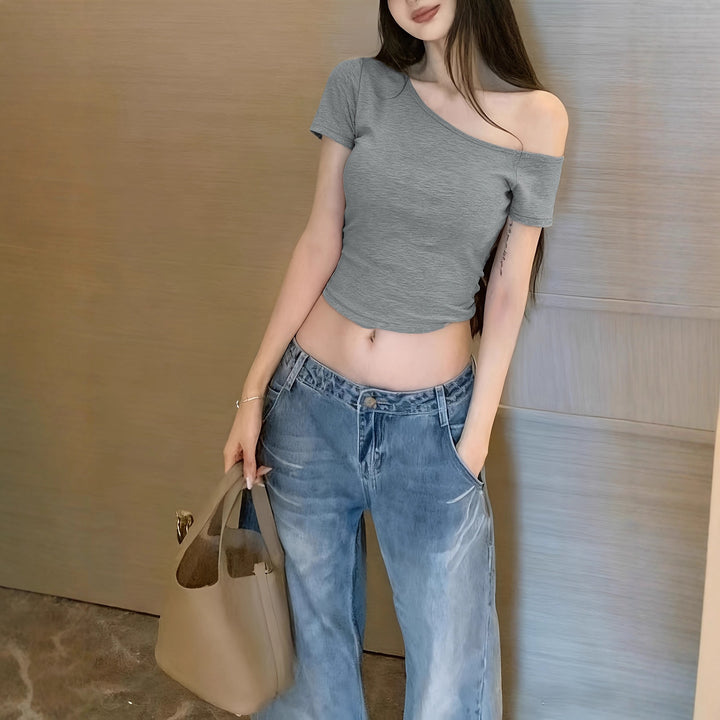 Damen casual crop top in off-shoulder style Mirla-Eva Jonsson