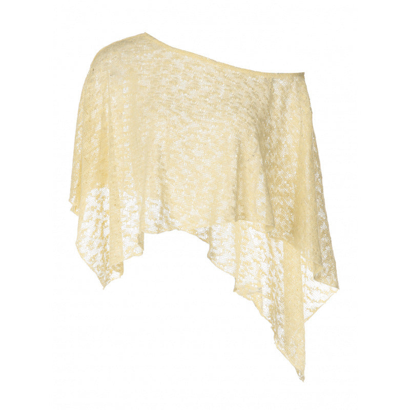Damen casual crop top made of lightweight knit fabric with asymmetric hem Mirla-Eva Jonsson