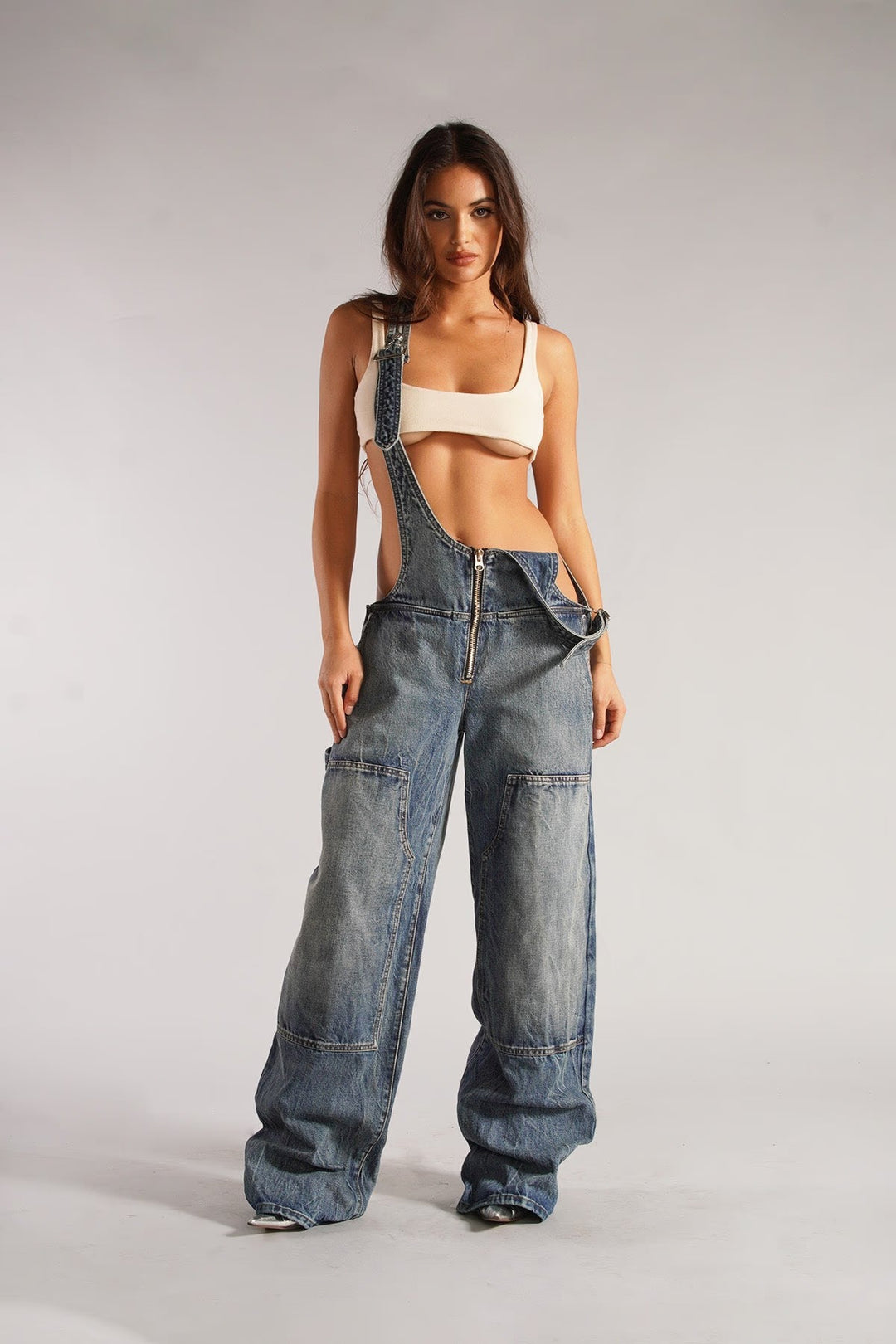 Damen casual denim overall with oversized cut and practical pockets Mirla-Eva Jonsson