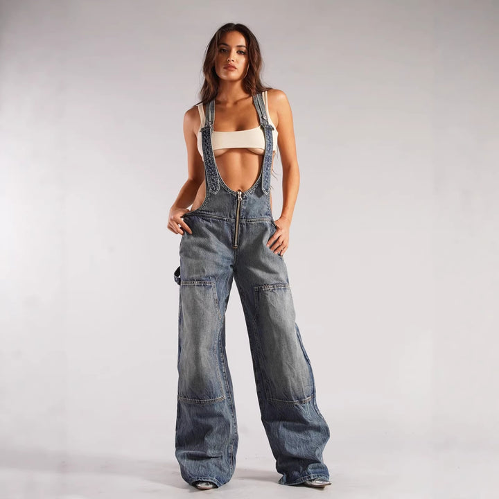 Damen casual denim overall with oversized cut and practical pockets Mirla-Eva Jonsson