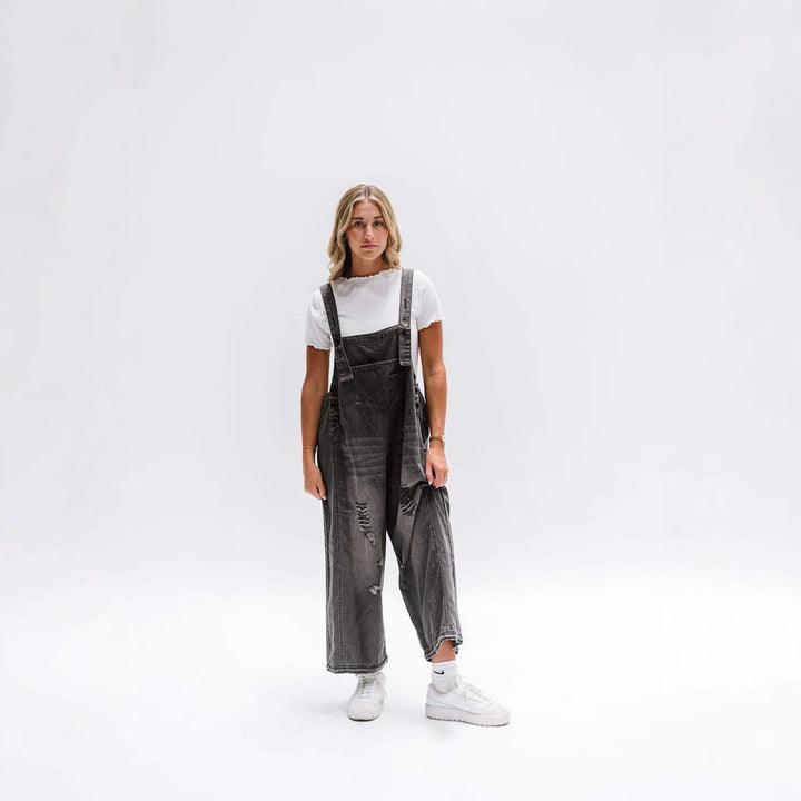 Damen casual denim overalls with trendy destroyed details Mirla-Eva Jonsson
