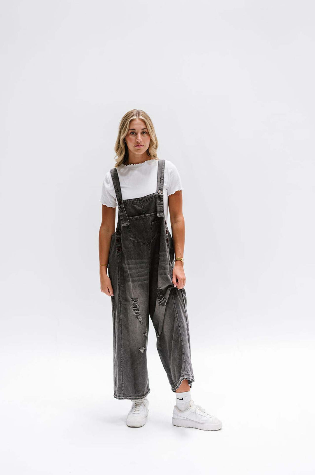 Damen casual denim overalls with trendy destroyed details Mirla-Eva Jonsson