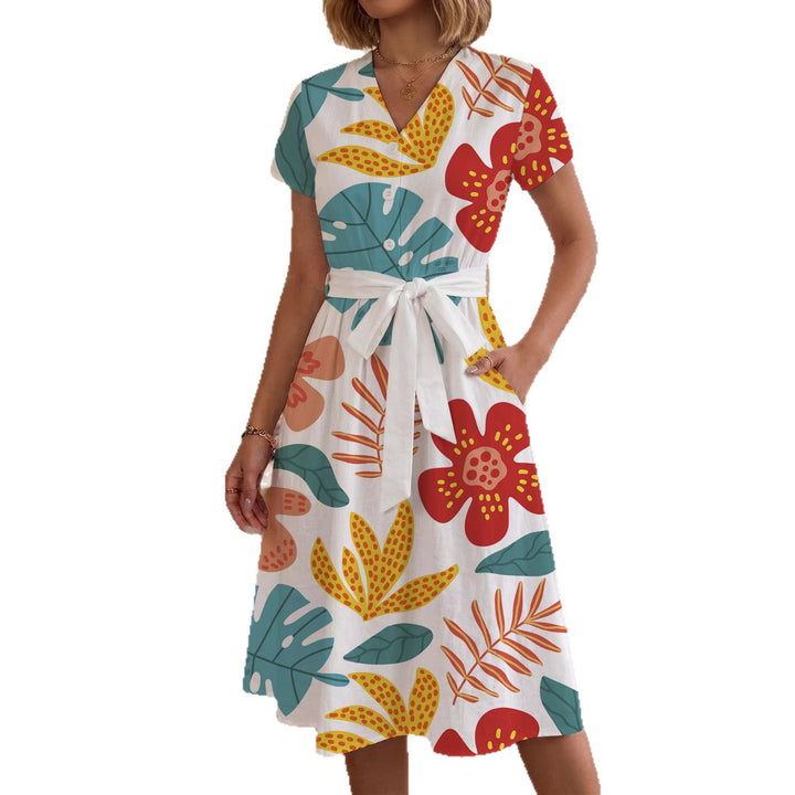 Damen casual dress with modern leopard print and adjustable belt Mirla-Eva Jonsson