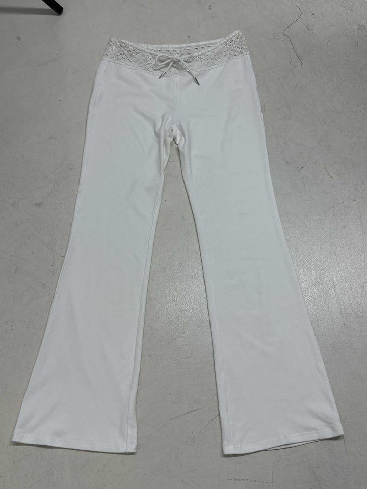 Damen casual flared lounge pants with adjustable waistband and lace accents Mirla-Eva Jonsson