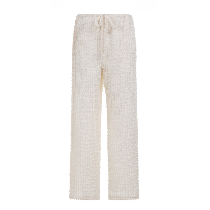Damen casual fritidsbyxor med elastisk midja och luftig struktur Mirla-Eva Jonsson