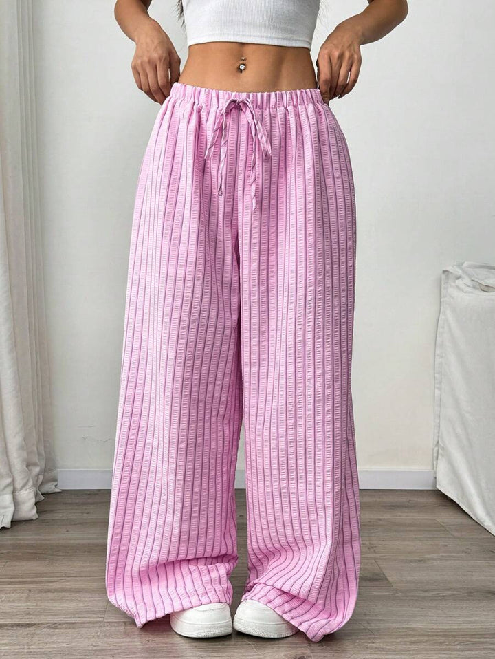 Damen casual high-waisted trousers in striped design Mirla-Eva Jonsson