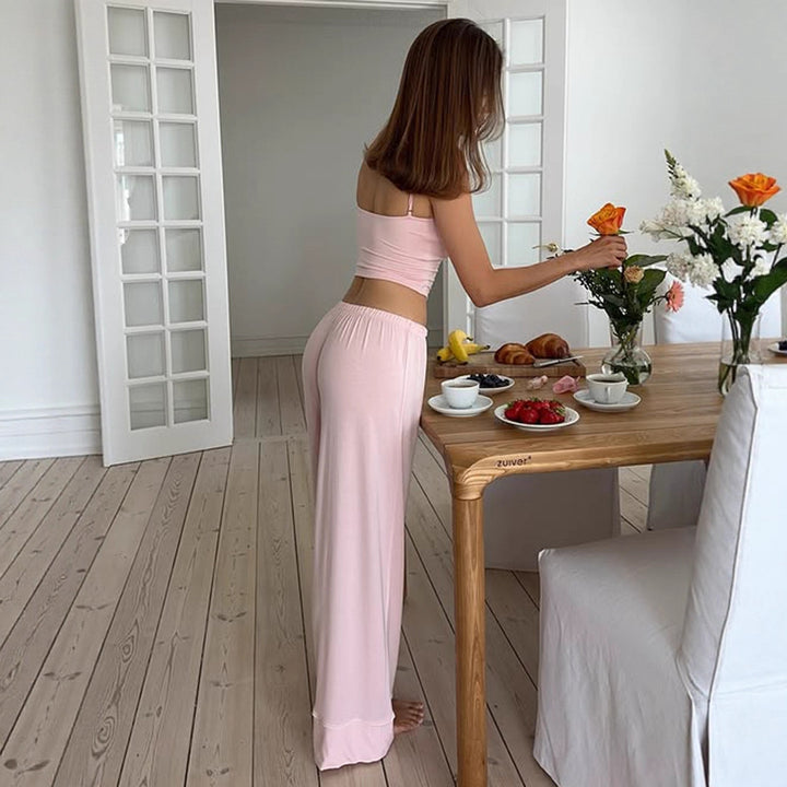 Damen casual jumpsuit mit weitem bein und verstellbarem bund Mirla-Eva Jonsson