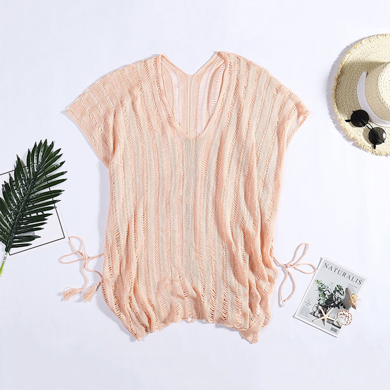 Damen casual knitted blouse with side ties Mirla-Eva Jonsson