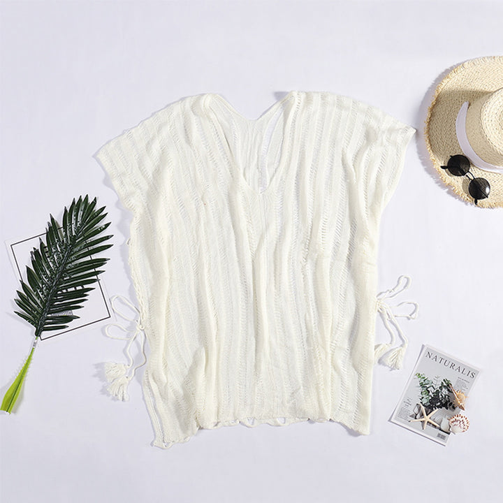 Damen casual knitted blouse with side ties Mirla-Eva Jonsson