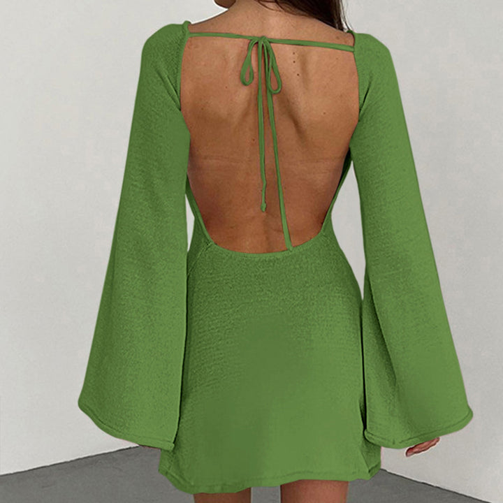 Damen casual knitted dress with wide sleeves and round neckline Mirla-Eva Jonsson