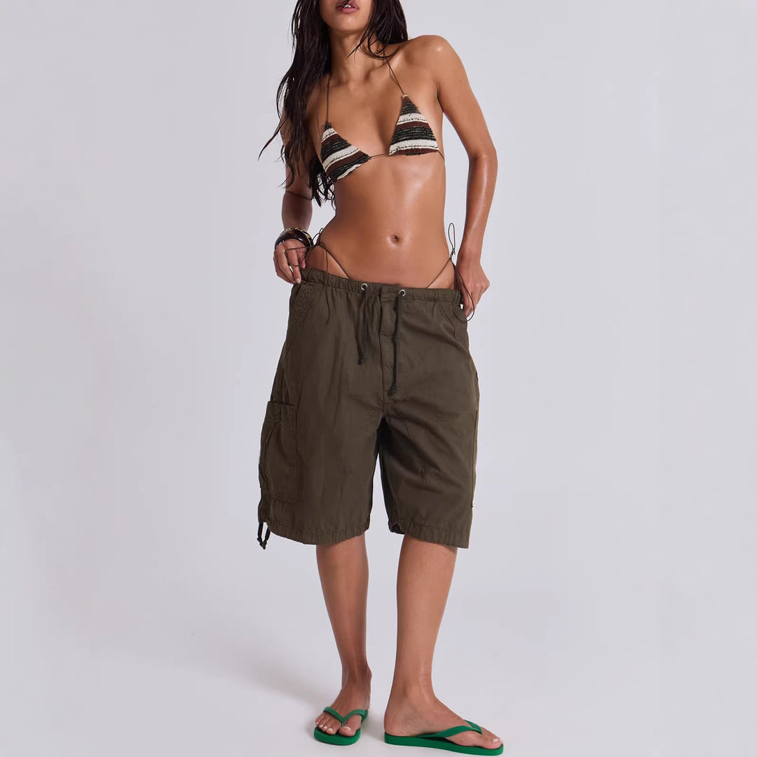 Damen casual kurze Cargo-Shorts mit verstellbarem Bund und praktischen Taschen Mirla-Eva Jonsson