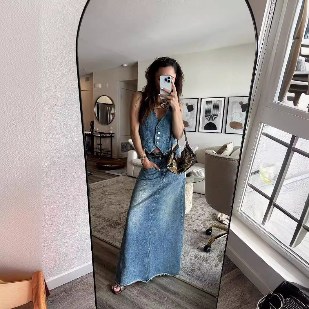 Damen casual lace maxi skirts with high slit Mirla-Eva Jonsson