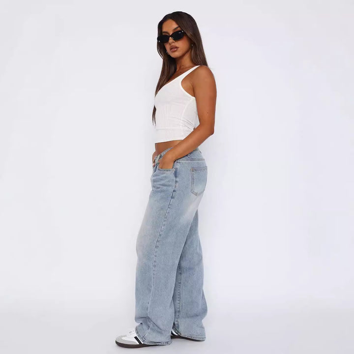 Damen casual loose jeans med hög midja och moderiktig skärning Mirla-Eva Jonsson