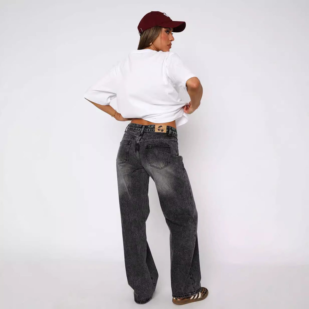 Damen casual loose jeans med hög midja och moderiktig skärning Mirla-Eva Jonsson