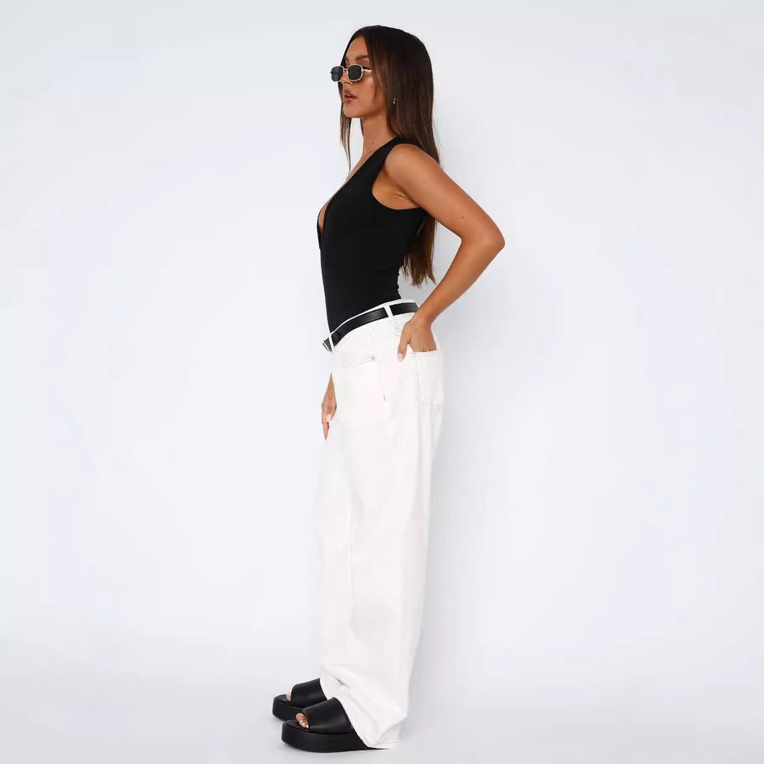 Damen casual loose jeans med hög midja och moderiktig skärning Mirla-Eva Jonsson