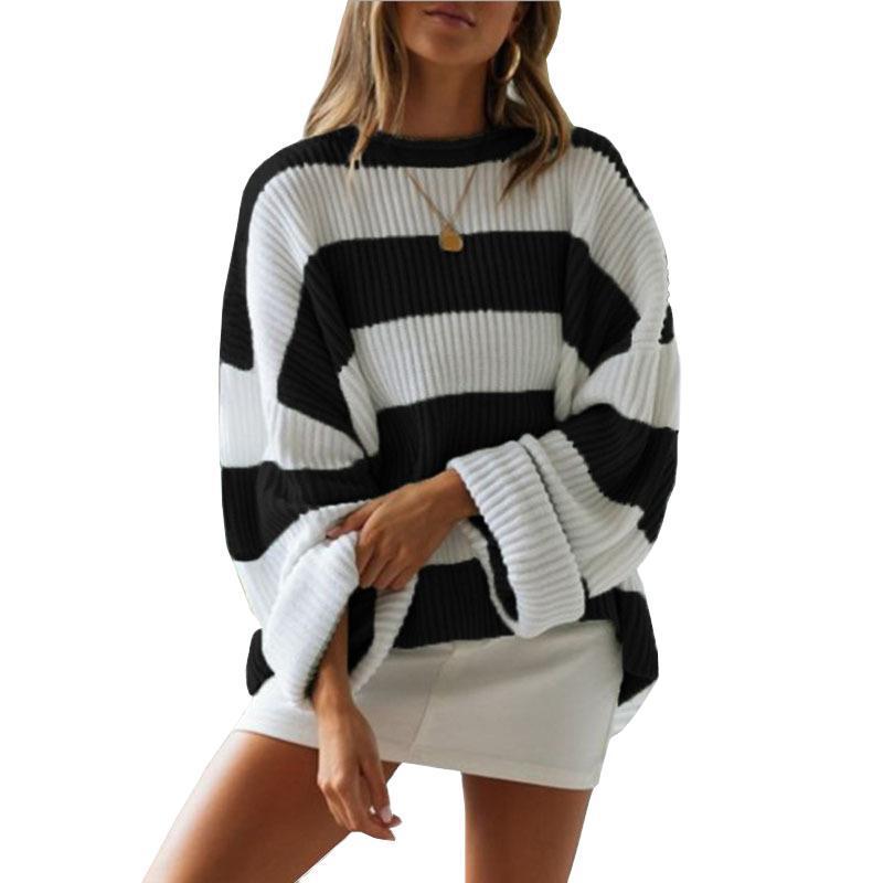 Damen casual oversized tröja med breda ränder Mirla-Eva Jonsson