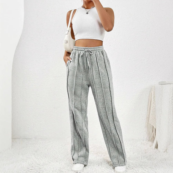 Damen casual plissee-pants med elastisk midja Mirla-Eva Jonsson