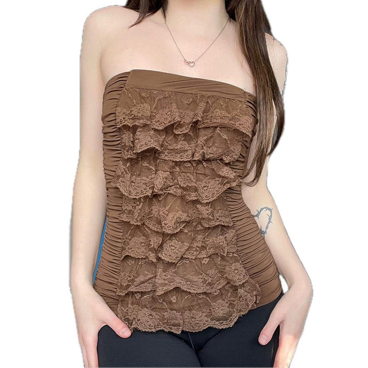 Damen casual ruffle top with elegant lace detail-Mirla-Eva Jonsson
