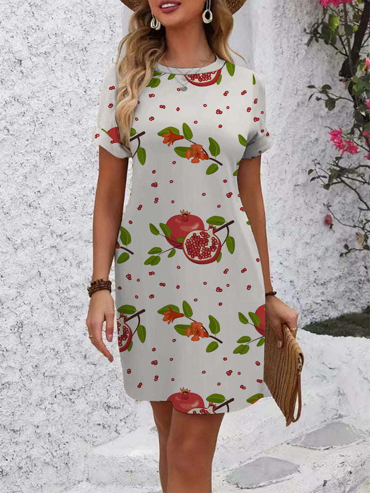 Damen casual short sleeve dress with modern houndstooth pattern and comfortable fit Mirla-Eva Jonsson