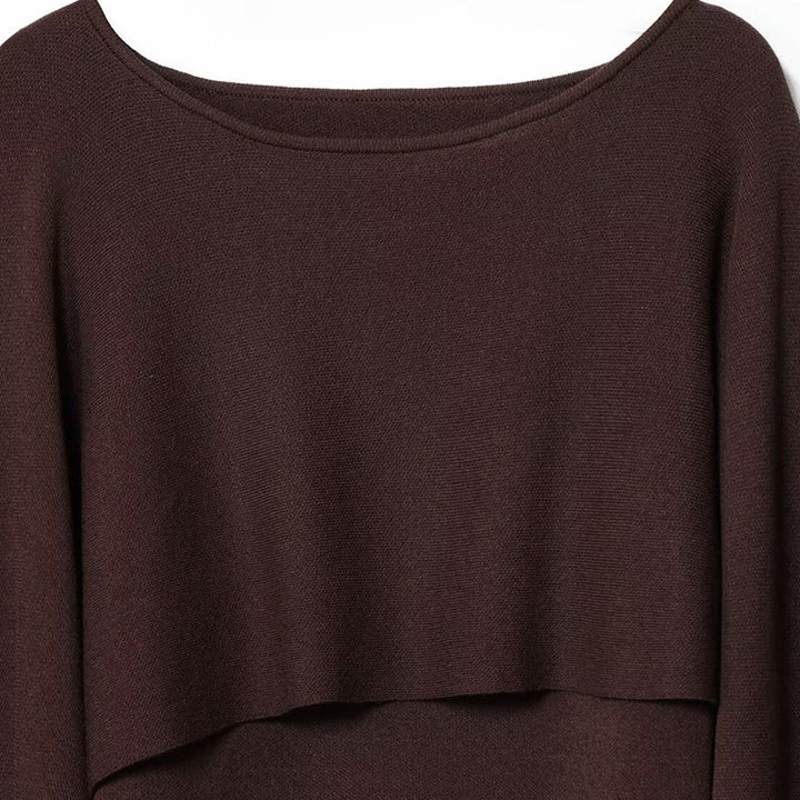 Damen casual stickad överdel med lös passform och eleganta ärmar Mirla-Eva Jonsson