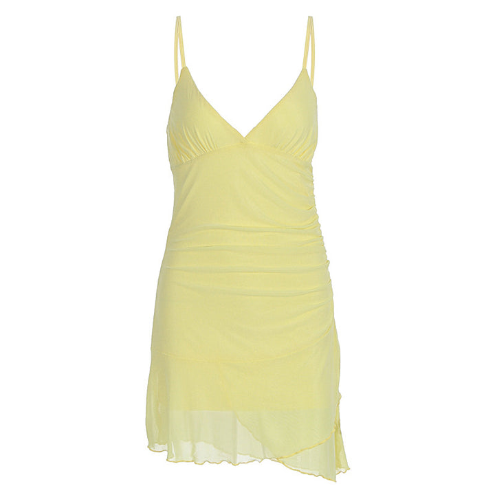Damen casual strandkleid mit rüschen und spaghettiträger Mirla-Eva Jonsson