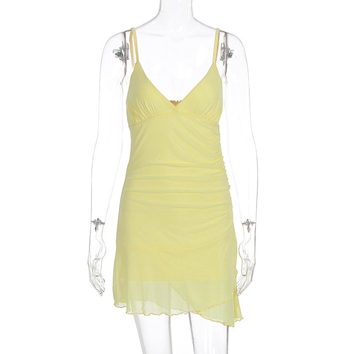 Damen casual strandkleid mit rüschen und spaghettiträger Mirla-Eva Jonsson