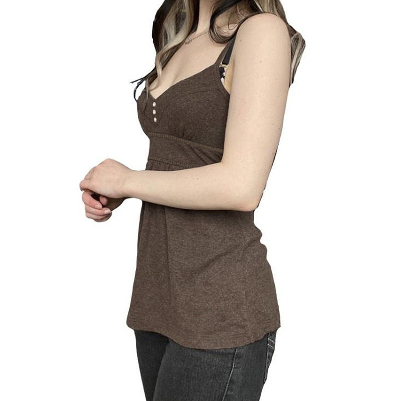 Damen casual strap dress with button details and swing cut Mirla-Eva Jonsson