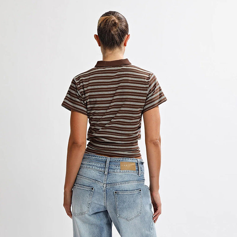 Damen casual striped short sleeve shirt Mirla-Eva Jonsson
