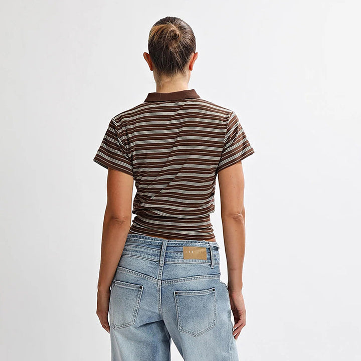 Damen casual striped short sleeve shirt Mirla-Eva Jonsson