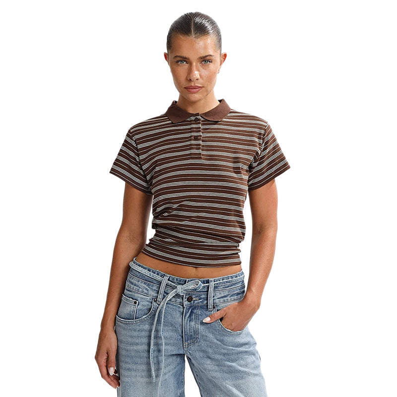 Damen casual striped short sleeve shirt Mirla-Eva Jonsson