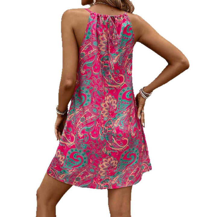 Damen casual summer dress with playful paisley pattern and fine spaghetti straps Mirla-Eva Jonsson