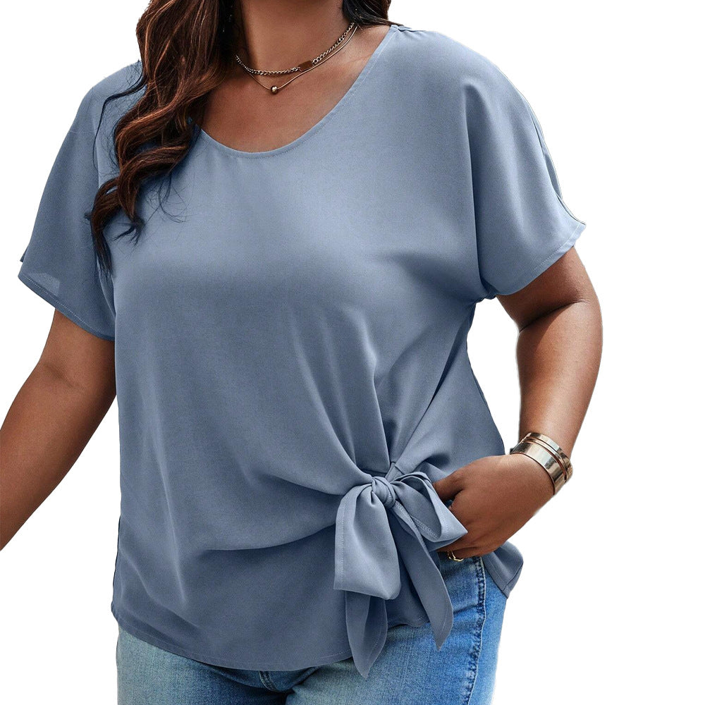 Damen casual top mit seitlichem knot und weichem material Mirla-Eva Jonsson