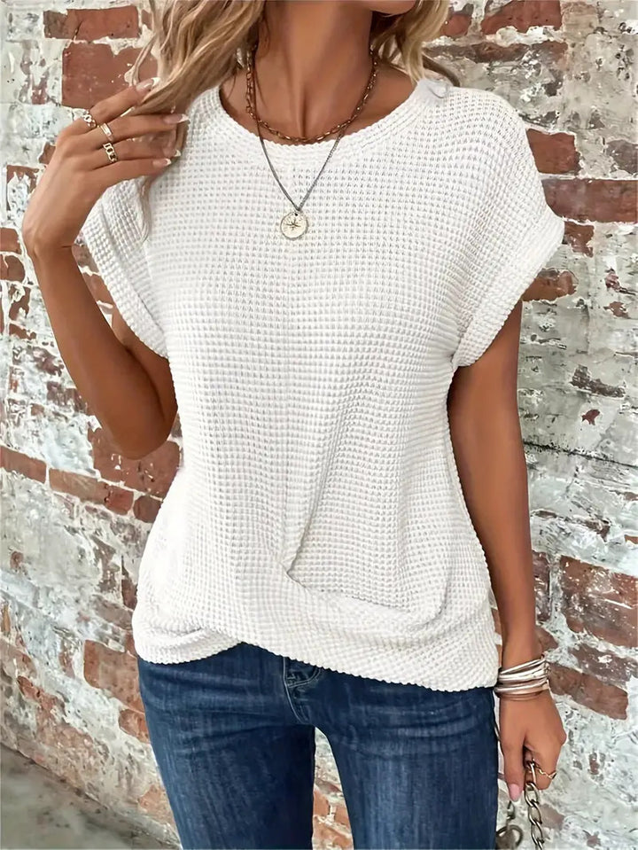 Damen casual waffle knit shirt Mirla-Eva Jonsson