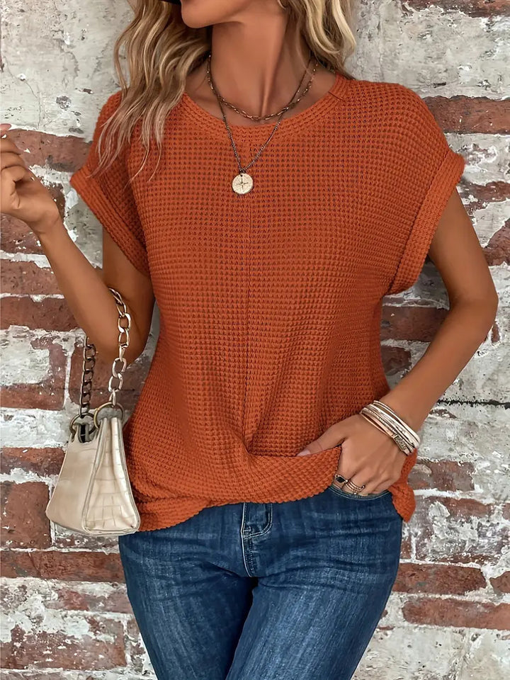 Damen casual waffle knit shirt Mirla-Eva Jonsson