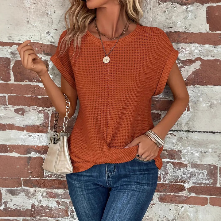 Damen casual waffle knit shirt Mirla-Eva Jonsson