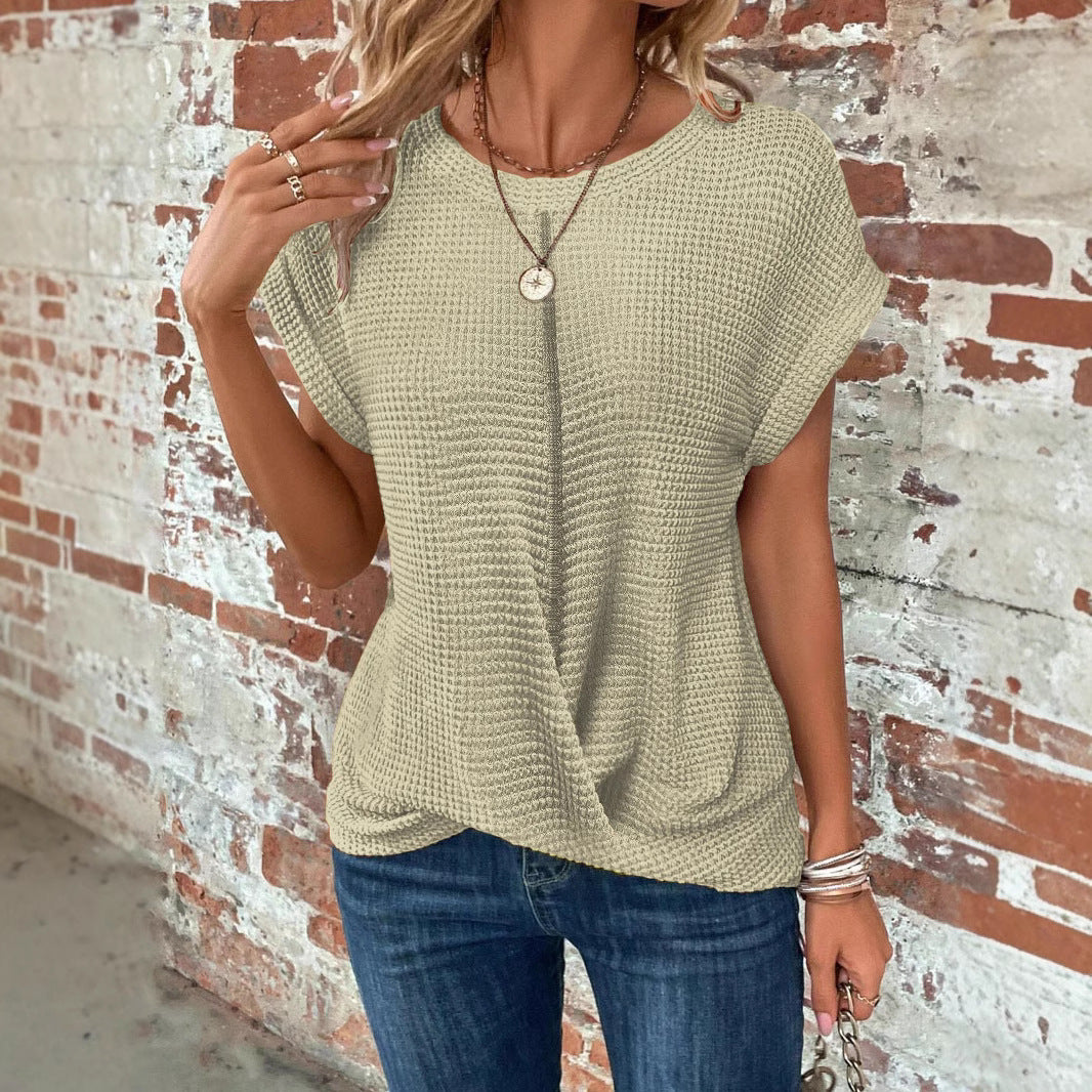 Damen casual waffle knit shirt Mirla-Eva Jonsson