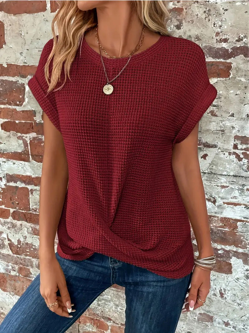 Damen casual waffle knit shirt Mirla-Eva Jonsson