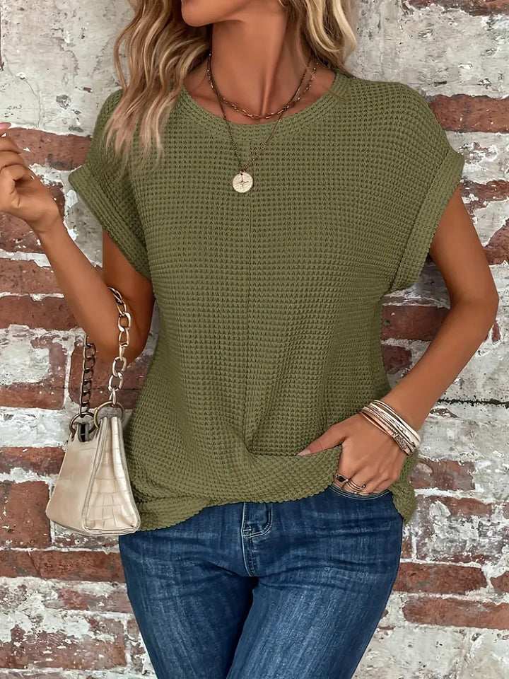 Damen casual waffle knit shirt Mirla-Eva Jonsson