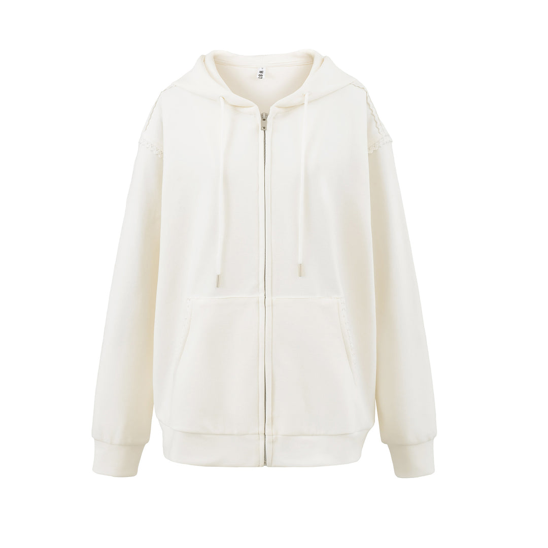 Damen casual zip hoodie med praktiska fickor och sofistikerad huva Mirla-Eva Jonsson