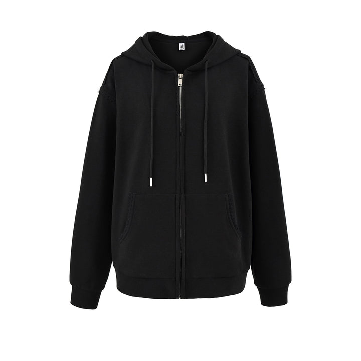 Damen casual zip hoodie med praktiska fickor och sofistikerad huva Mirla-Eva Jonsson