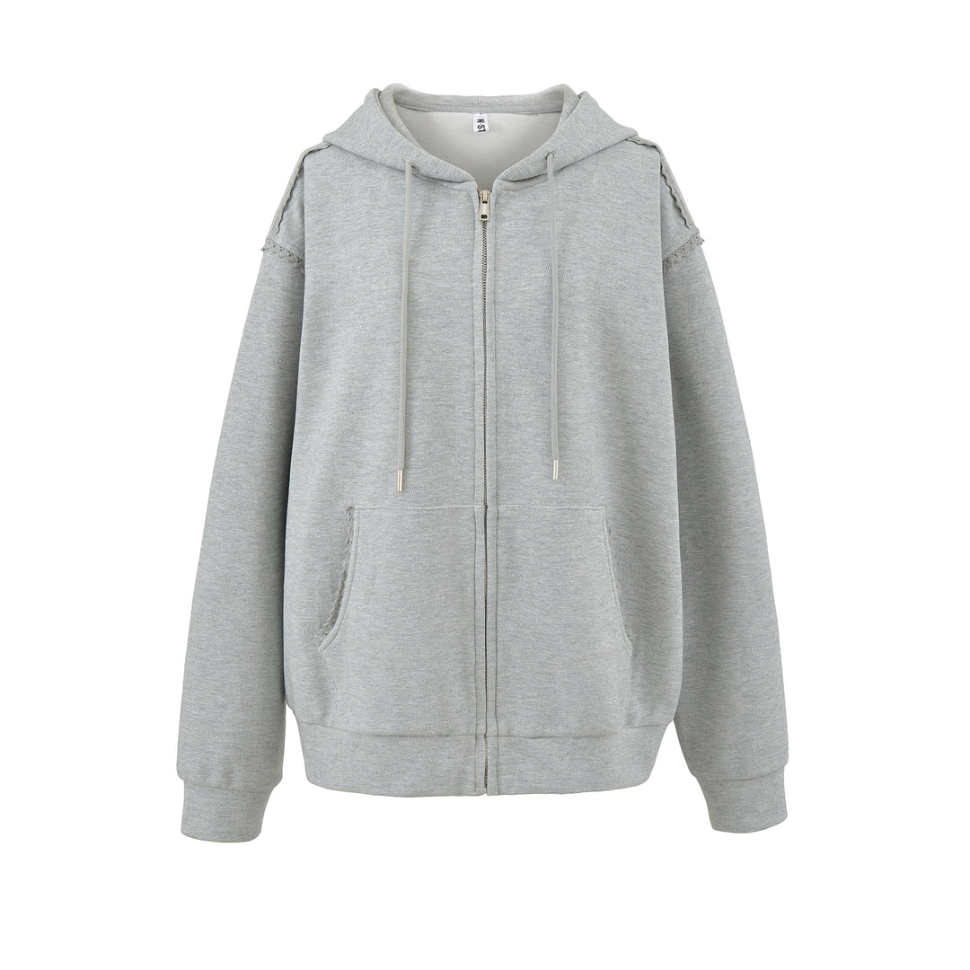 Damen casual zip hoodie med praktiska fickor och sofistikerad huva Mirla-Eva Jonsson
