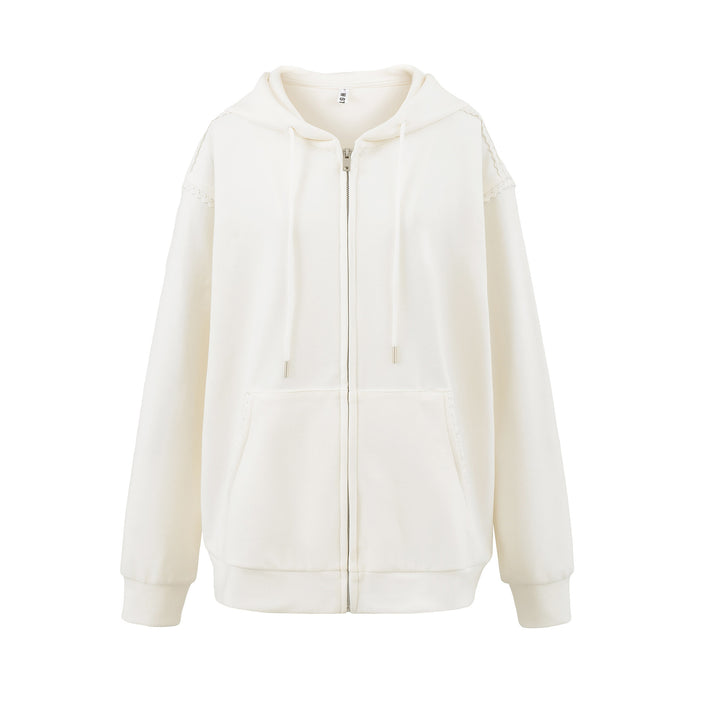 Damen casual zip hoodie med praktiska fickor och sofistikerad huva Mirla-Eva Jonsson